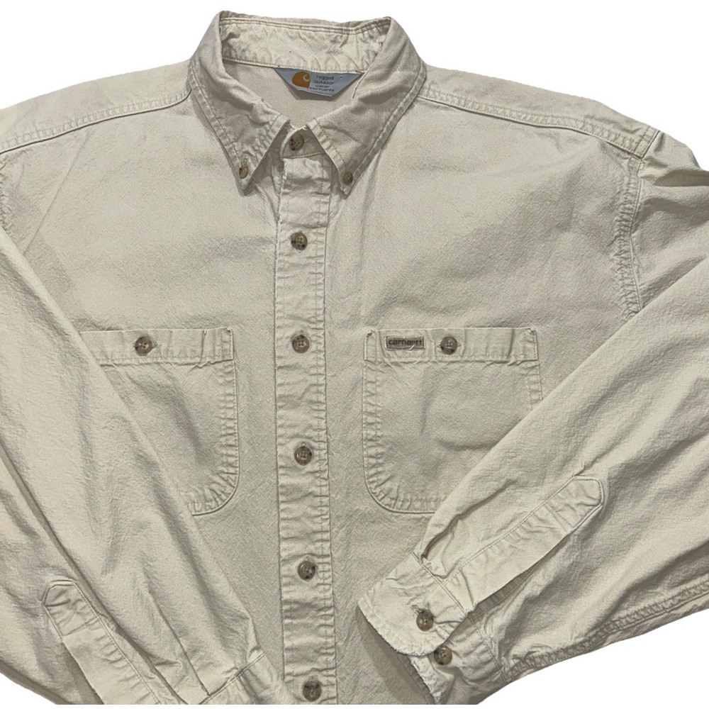 Vintage Carhartt‎ Shirt Mens XL Button Up Long Sleeve Union Made USA
